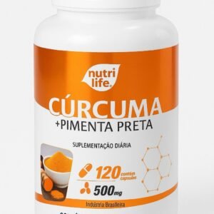 Cúrcuma + Pimenta Preta Nutri Life – 120 Cápsulas de 500mg