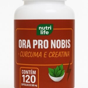 Ora-Pro-Nóbis + Cúrcuma + Creatina Nutri Life – 120 Cápsulas de 500mg