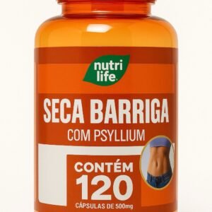 Seca Barriga com Psyliumm Nutri Life – 120 Cápsulas de 500mg